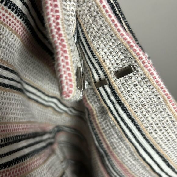 Loft Cotton Linen Blend Stripe Textured Shorts Size 10 - Picture 7 of 12